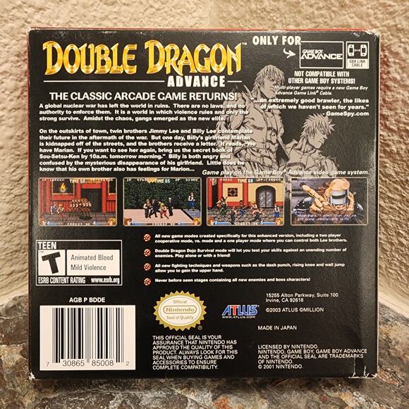 Game - Double Dragon Advance (CIB++) - GBA - Atlus - Picture 2 of 16